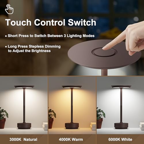 1 Pack Cordless Table Lamps Rechargeable