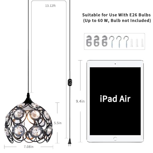 Black Plug in Chandelier