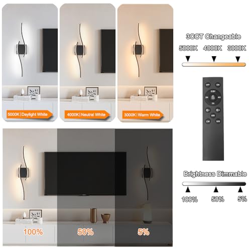 Modern Battery Operated Wall Sconce Set of 2 (2 Count)