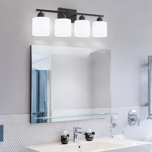 4 Light Black Bathroom Vanity Light