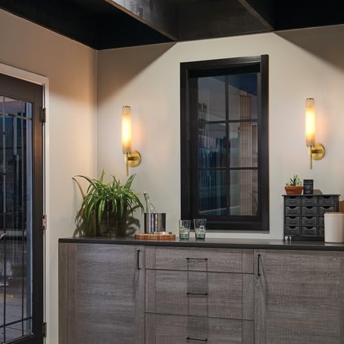 Modern Brass Alabaster Wall Sconces Sets of Two