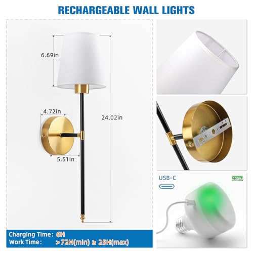 Battery Operated Wall Sconce Set of 2 (2 Count)