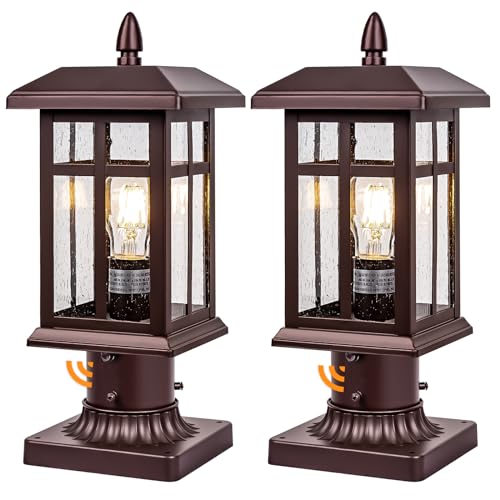 Dusk to Dawn Outdoor Hardwired Post Light Electric Bronze 2 Pack (2 Count)
