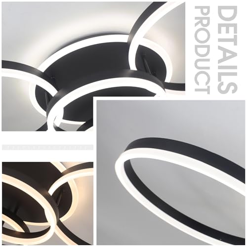 4 Rings Modern LED Chandelier with Remote Semi