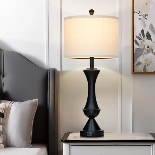 29" Black Tall Table Lamps for Living Room (2 Count)