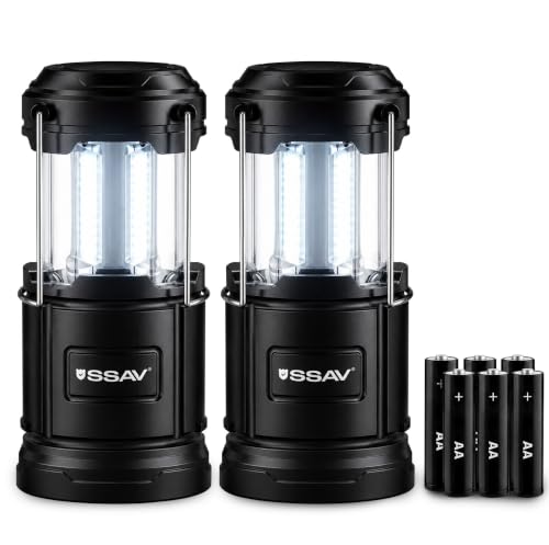 2 Pack Battery Powered LED Lanterns with Batteries for Each Lantern (2 Count)