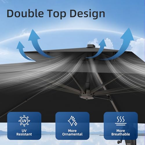 10x13 FT Patio Cantilever Outdoor Umbrella with Base Included