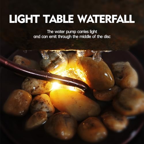 Indoor Tabletop Waterfall Moon Fountain with LED Light