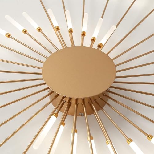 50.4" Ceiling Light Modern Flower Shape Ceiling Lamp for Living Room Dining Room Semi Flush Mount Metal Acrylic Sputnik Firework Petal LED Lighting Fixture