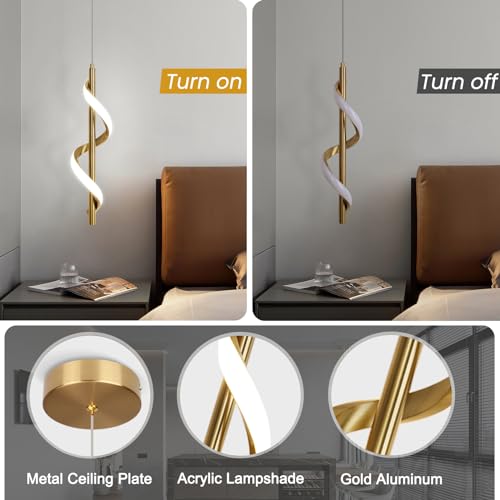 3 Packs Modern Spiral Led Pendant Light Fixture (3 Count)