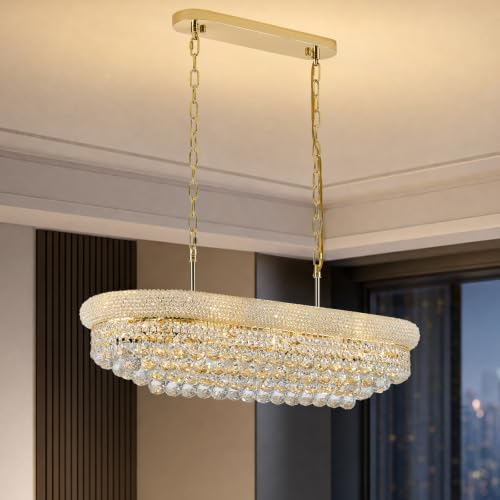 Rectangle Crystal Chandeliers for Dining Room