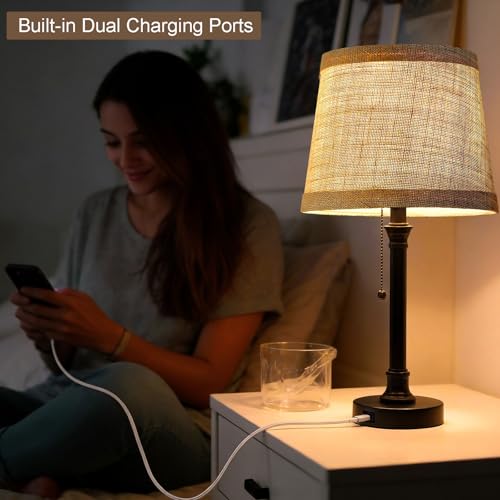 19.5" Small Table Lamps Set of 2 for Living Room Bedroom (2 Count)