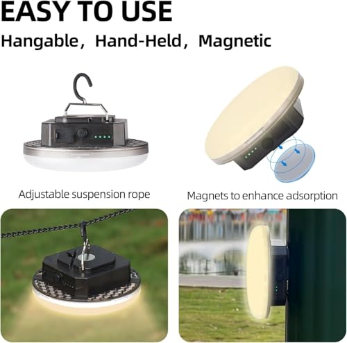 Transparent Rechargeable LED Portable 5000LM 40W Camping Tent Light