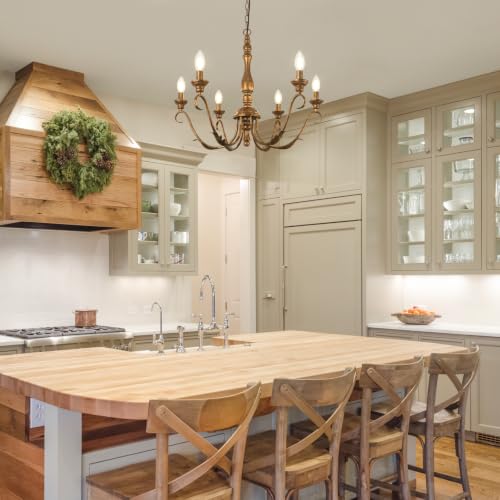 6 Light Farmhouse Chandeliers for Dining Room (6 Count)