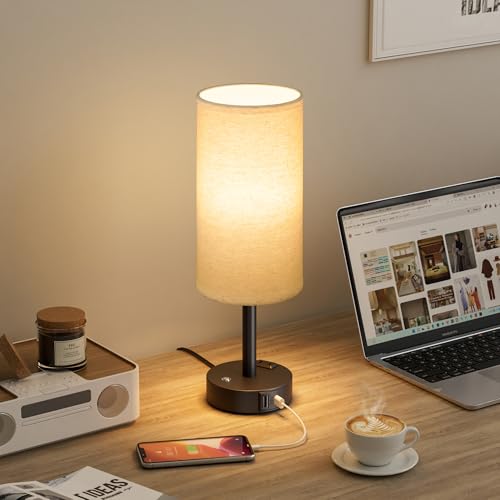 Beige Touch Bedside Lamp for Bedroom