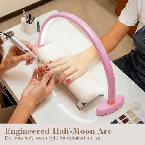16" Nail Light Half Moon Portable Nail Lamp for Desk No Flicker&Shadow