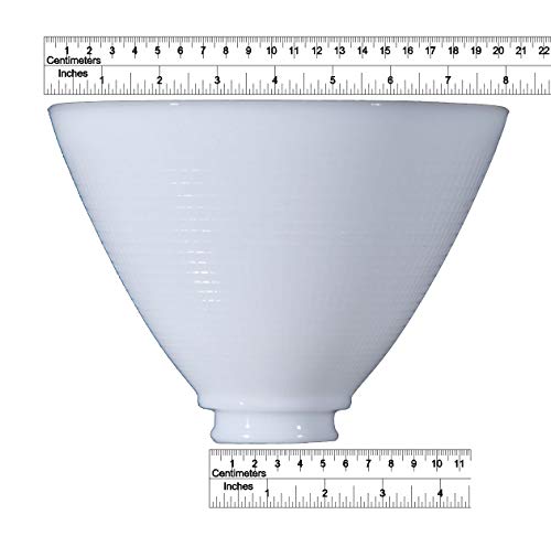 8 Inch Diameter I.E.S Style White Opal Glass Reflector Shade with Waffle Style Pattern