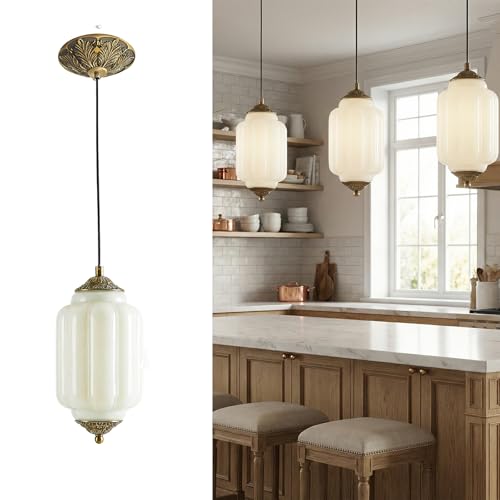 Vintage Milk Glass Pendant Lights Kitchen