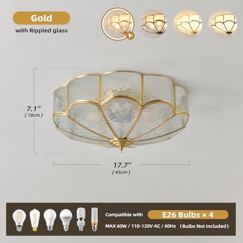 Gold Brass Vintage Ceiling Light