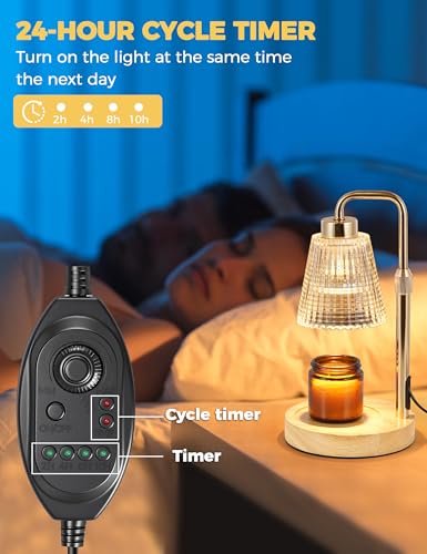 Modern Candle Warmer Lamp with 24h Cycle Timer