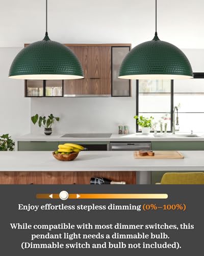 16 inch Green Pendant Light 2 Pack