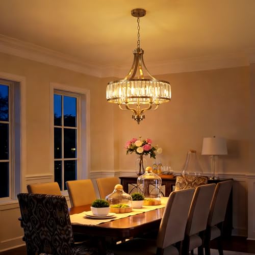 20" Brushed Nickel Crystal Chandelier