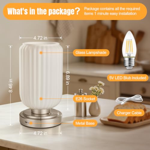 Cordless Table Lamp for Bedroom