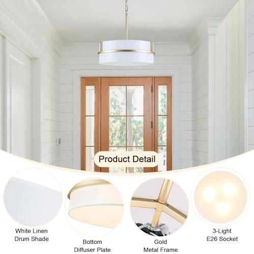 15.7" Gold Drum Chandelier 3