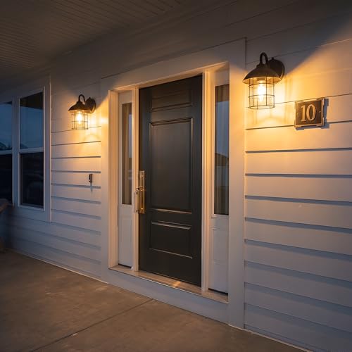 2 Pack Dusk to Dawn Outdoor Wall Lights (Black / 2 Pack)