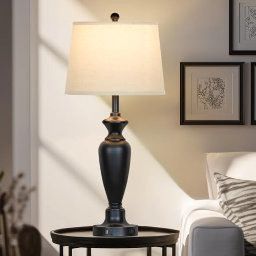 30" Tall Black Table Lamps Set of 2 for Living Room (2 Count)
