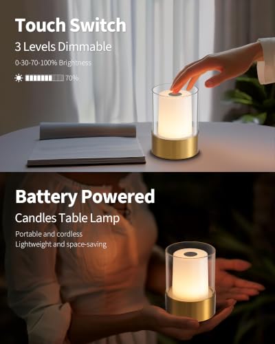 4" Bronze Cordless Table Lamp Set of 2 (2 Count)
