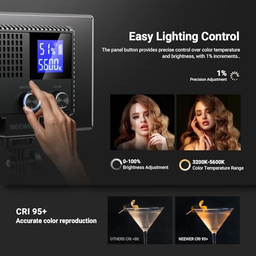 Basics 9" LED Light Panel with Desk Tripod Stand