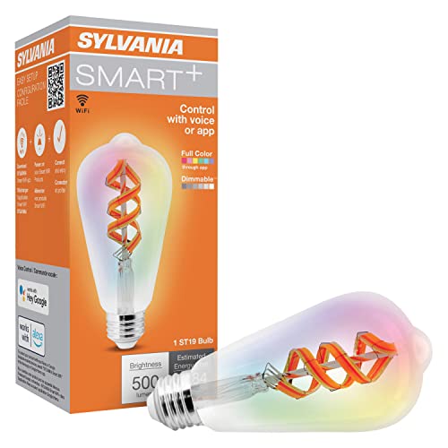 Sylvania WiFi LED Smart ST19 RGBW Color and Amber Finish Filament Light Bulb