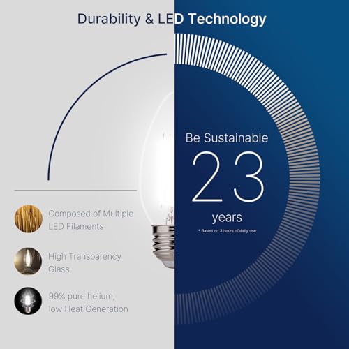 100W Equivalent LED Chandelier Light Bulbs E26 Base (6 Count)
