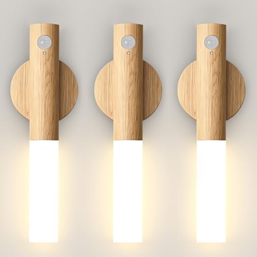 Motion Sensor Wall Light Beech 3PCS (3 Count)