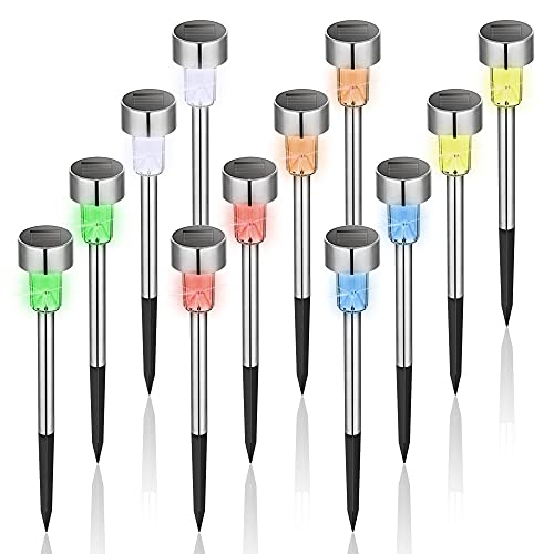 Outdoor Waterproof Multicolor Solar Garden Lights (12 Count)