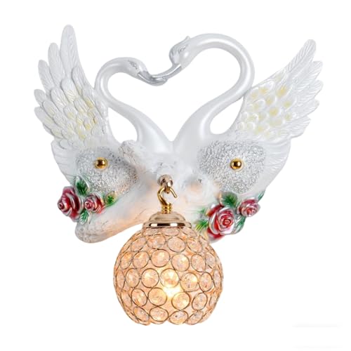 Large White Wall Sconces Crystal Glass Wall Mount Light Luxury Resin Floral Art Deco E26 Modern Wall Light Fixtures for Bedroom
