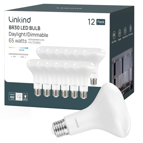 12 Pack BR30 LED Flood Light Bulbs Indoor (12 Count)
