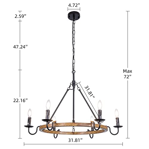 Rustic Wagon Wheel Chandelier