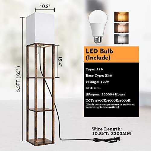 Floor Lamp with Shelves