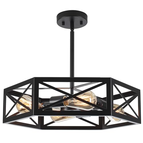 Black Semi Flush Mount Ceiling Lights