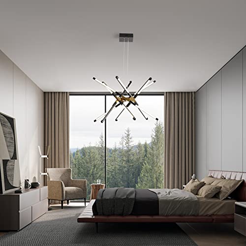 Chandeliers Modern LED Ceiling Light Dimmable Black Chandelier Embedded Installation Fixture