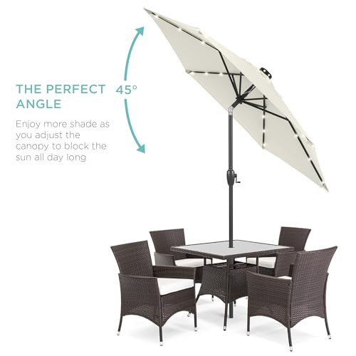 7.5ft Solar Umbrella LED Lighted Patio Umbrella