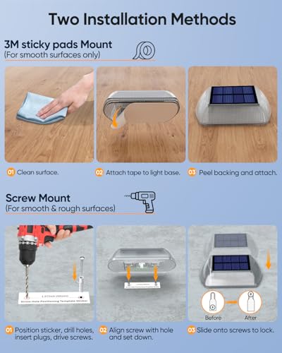 Blue Solar Dock Lights for Outside IP68 Waterproof Led 4 Pack (4 Count)
