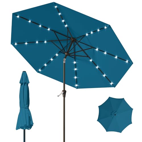 9FT Patio Umbrella with Solar Lights