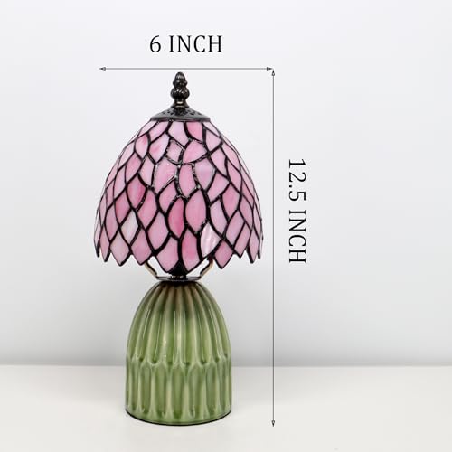 Tiffany Stained Glass Mushroom Table Lamp 12.5 Inch