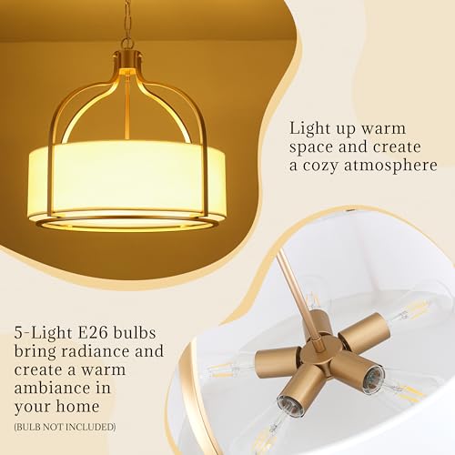 20.5" Gold Drum Chandelier