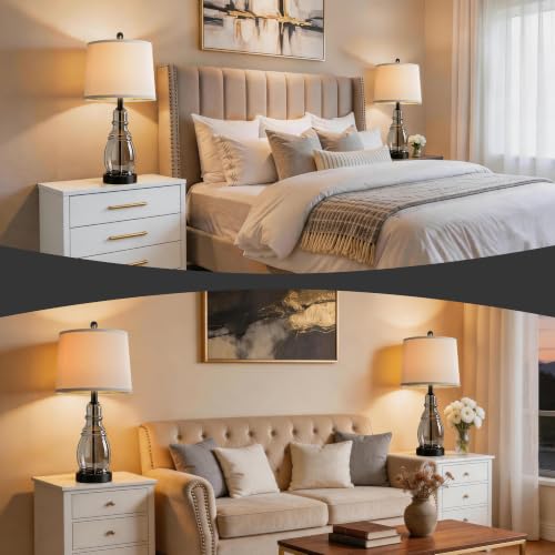 Glass Table Lamp Set of 2