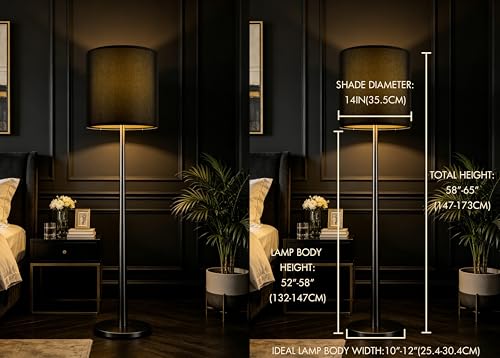 14x14x15 Inch Large Tall Drum Lamp Shades Set of 2 (2 Count)