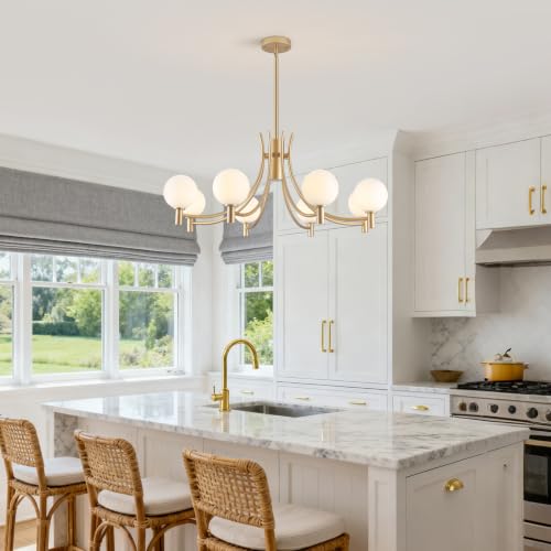 8 Light Gold Modern Sputnik Chandelier